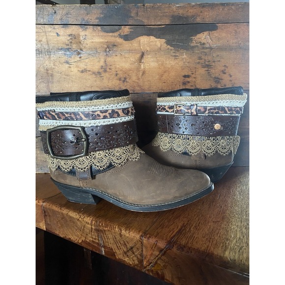 Rodeo King Shoes - Upcycled Western Rodeo Festival cowgirl boots size 9